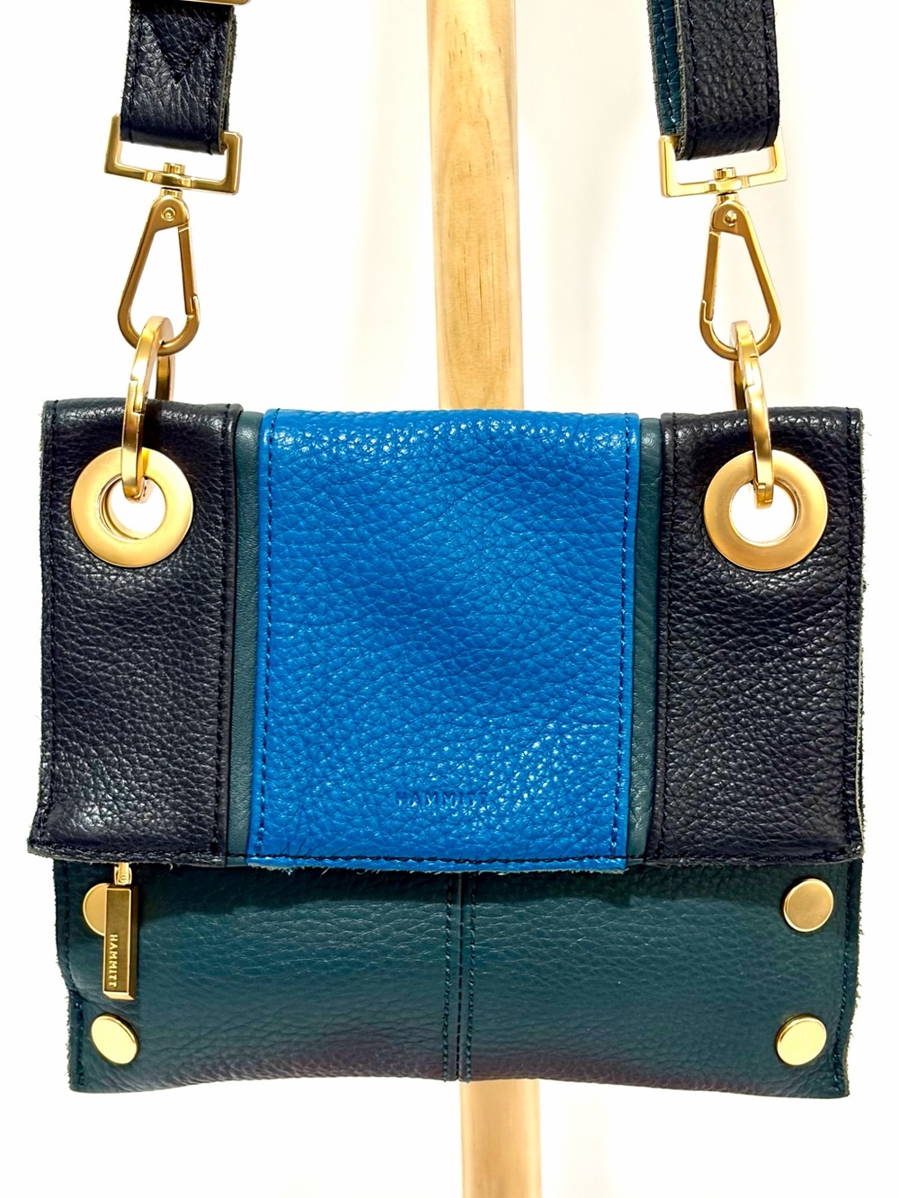 Hammitt Montana Reversible Small Crossbody Bag In LE Toluca Blue/Brushed Gold